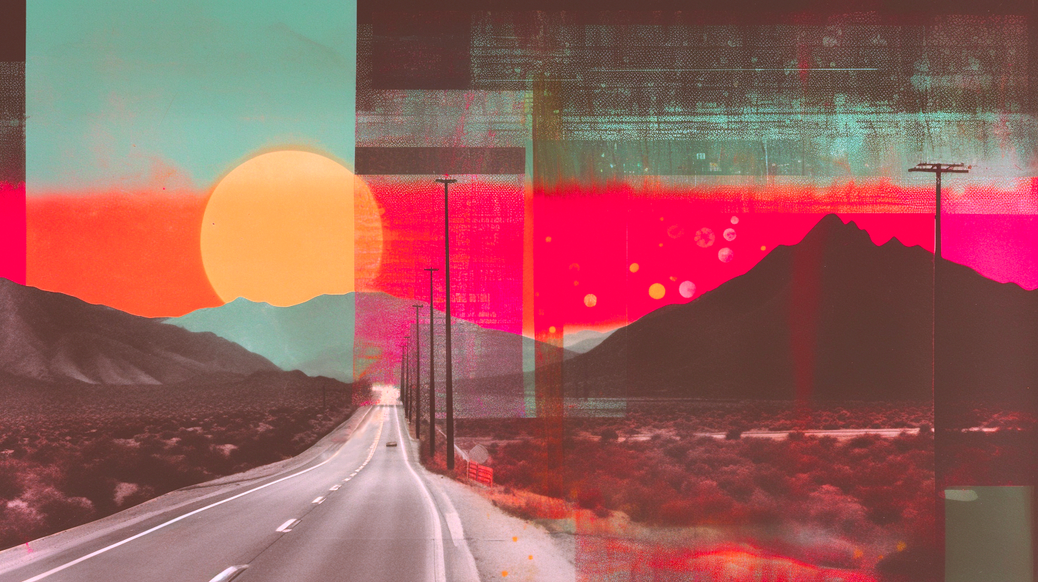 An editorial illustration of cars at night.