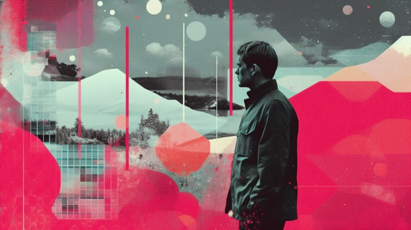 An editorial illustration showing a man looking into the distance.